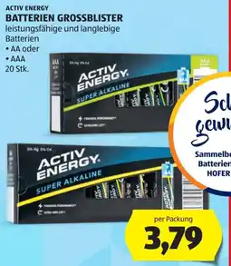 Hofer Activ energy batterien grossblister Angebot