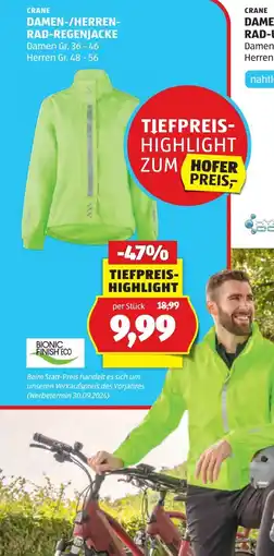 Hofer Crane damen rad regenjacke Angebot