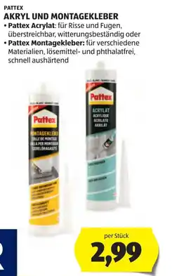 Hofer Pattex akryl und montagekleber Angebot