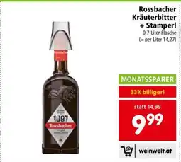 Interspar Rossbacher Kräuterbitter + Stamperl Angebot