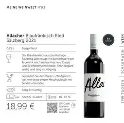 Interspar Allacher Blaufränkisch Ried Salzberg 2021 Angebot