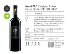 Interspar Netzl F&C Zweigelt Rubin Carnuntum DAC BIO 2022 Angebot