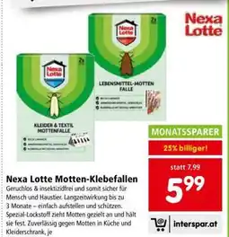 Interspar Nexa Lotte Motten-Klebefallen Angebot