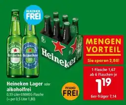 Interspar Heineken Lager oder alkoholfrei Angebot