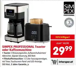Interspar SIMPEX PROFESSIONAL Toaster oder Kaffeemaschine Angebot
