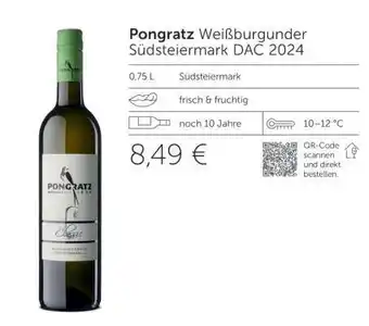 Interspar Pongratz Weißburgunder Südsteiermark DAC 2024 Angebot