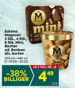 Billa Eskimo Magnum 3 Stk., 4 Stk., 6 Stk. Mini, Becher od. Bonbon div. Sorten Angebot