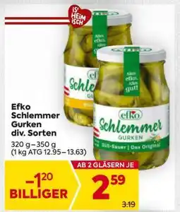 Billa Efko Schlemmer-gurken div. Sorten Angebot