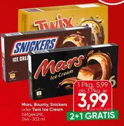 Spar Mars, Bounty, Snickers oder Twix Ice Cream Angebot