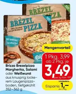 Spar Brizza Brezelpizza Margherita, Salami oder Weißwurst Angebot