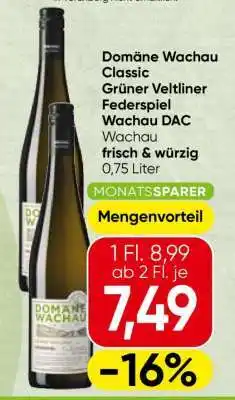 Spar Domäne Wachau Classic Grüner Veltliner Federspiel Wachau DAC Angebot