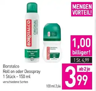 Sutterlüty Borotalco Roll on oder Deospray Angebot