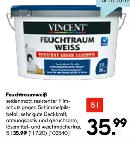 Hellweg Vincent Wand- und Deckenfarbe Feuchtraum Weiß seidenmatt Angebot