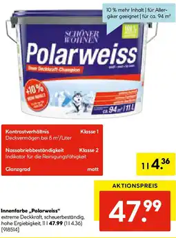 Hellweg Schöner Wohnen Farbe Wand- und Deckenfarbe Polarweiß Angebot