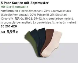 Tchibo Eduscho 5 Paar Socken mit Zopfmuster Angebot