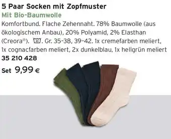 Tchibo Eduscho 5 Paar Socken mit Zopfmuster Angebot