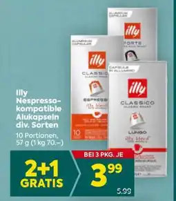 Billa Illy Nespresso- kompatible Alukapseln div. Sorten Angebot