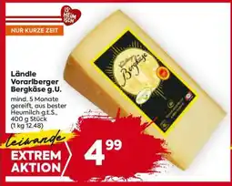Billa Ländle Vorarlberger Bergkäse g.U Angebot