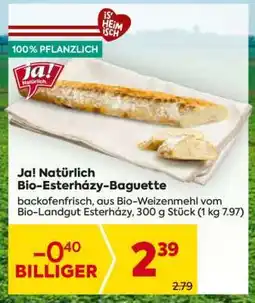 Billa Ja! Natürlich Bio-Esterházy-Baguette Angebot