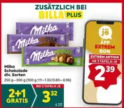 Billa Milka Schokolade div. Sorten Angebot