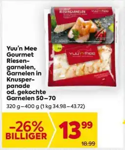 Billa Yuu’n Mee Gourmet Riesengarnelen, Garnelen in Knusperpanade od. gekochte Garnelen 50–70 Angebot