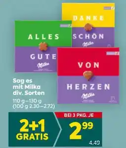Billa Sag es mit Milka div. Sorten Angebot