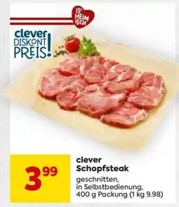 Billa clever Schopfsteak Angebot