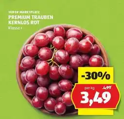 Hofer PREMIUM TRAUBEN KERNLOS ROT Angebot