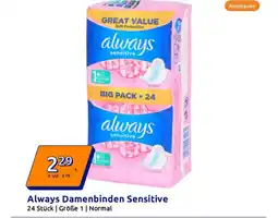 Action Always Damenbinden Sensitive Angebot