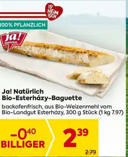 Billa Ja! natürlich bio-esterházy-baguette Angebot