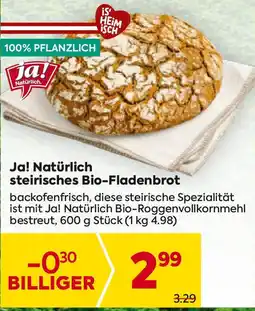 Billa Ja! natürlich steirisches bio-fladenbrot Angebot