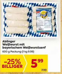 Billa Ablinger weißwurst mit bayerischem weißwurstsenf Angebot