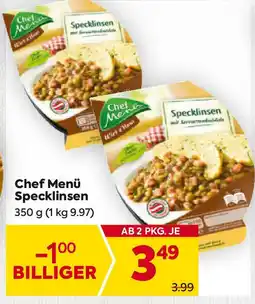 Billa Chef Menü Specklinsen Angebot