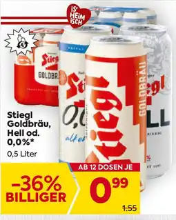 Billa Stiegl Goldbräu, Hell od. 0,0% Angebot
