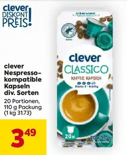 Billa Clever nespresso- kompatible kapseln div. sorten Angebot