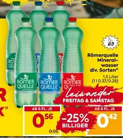 Billa Römerquelle Mineralwasser div. Sorten Angebot