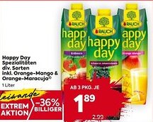 Billa Happy day spezialitäten div. sorten inkl. orange-mango & orange-maracuja Angebot
