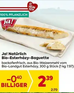 Billa Ja! Natürlich Bio-Esterházy-Baguette Angebot
