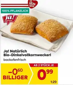 Billa Ja! natürlich bio-dinkelvollkornweckerl Angebot