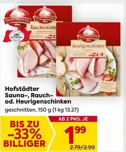 Billa Hofstädter sauna-, rauch- od. heurigenschinken Angebot