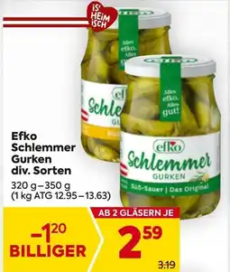 Billa Efko schlemmer gurken div. sorten Angebot