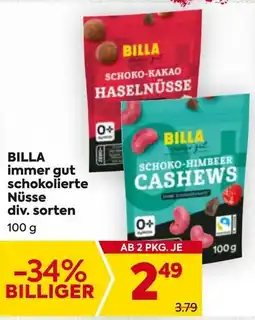 Billa Billa immer gut schokolierte nüsse div. sorten Angebot