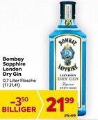 Billa Bombay sapphire london dry gin Angebot
