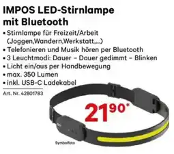 Lagerhaus Impos led-stirnlampe mit bluetooth Angebot