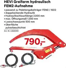 Lagerhaus Hevi greifarm hydraulisch fem2 aufnahme Angebot