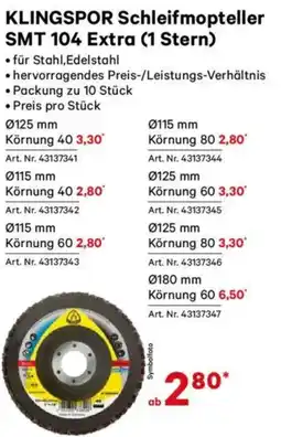 Lagerhaus Klingspor schleifmopteller smt 104 extra Angebot