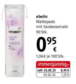 dm Ebelin wattepads mit seidenextrakt 90 stk. Angebot