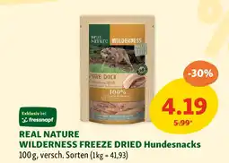 Fressnapf Real nature wilderness freeze dried hundesnacks Angebot