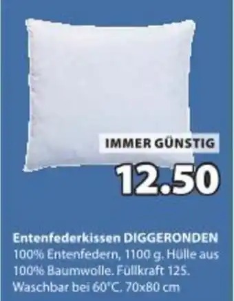 JYSK Entenfederkissen diggeronden Angebot