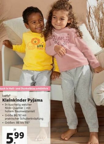 Lidl Kleinkinder Pyjama Angebot